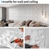 imageArt3d 33Pack 3D Wall Panels for Interior Wall Decor Modern Diamond Textured Accent Wall Paneling for Gaming Living Room TV Wall Background 12 x 12 inch White A10342White