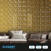 imageArt3d 33Pack 3D Wall Panels for Interior Wall Decor Modern Diamond Textured Accent Wall Paneling for Gaming Living Room TV Wall Background 12 x 12 inch White A10342Gold