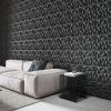 imageArt3d 33Pack 3D Wall Panels for Interior Wall Decor Modern Diamond Textured Accent Wall Paneling for Gaming Living Room TV Wall Background 12 x 12 inch White A10342Black
