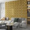 imageArt3d 33Pack 3D Wall Panels for Interior Wall Decor Modern Diamond Textured Accent Wall Paneling for Gaming Living Room TV Wall Background 12 x 12 inch White A10342Gold
