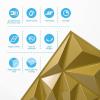imageArt3d 33Pack 3D Wall Panels for Interior Wall Decor Modern Diamond Textured Accent Wall Paneling for Gaming Living Room TV Wall Background 12 x 12 inch White A10342Gold