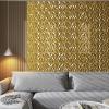 imageArt3d 33Pack 3D Wall Panels for Interior Wall Decor Modern Diamond Textured Accent Wall Paneling for Gaming Living Room TV Wall Background 12 x 12 inch White A10342Gold