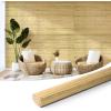 imageArt3d 48 x 96 Inch Natural Bamboo Wall Panel for Interior Wall Decor Flexible Pole Wrap Wainscoting Wall Cladding Paneling for Living Room Bedroom Office Kitchen Island LightcarbonizedNatural