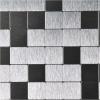 imageArt3d 5Piece Metal Backsplash Tile Peel and Stick Mosaics for Kitchen Backsplashes Silver