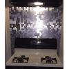 imageArt3d 5Piece Metal Backsplash Tile Peel and Stick Mosaics for Kitchen Backsplashes Silver