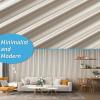 imageArt3d 8 Pack 104quot x 67quot Slat Wall Paneling Glossy Metal Finish WPC 3D Wall Panels 3D Panels for Interior Wall Decor Living Room Bedroom  Elegant ChampagneElegant ChampagneWavy