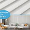 imageArt3d 8 Pack 96quot x 6quot WPC Slat Wall Panels 3D Fluted Panel for Interior Wall Decor TV Background Bedroom Living Room  Gray OakOffWhiteSquare