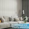 imageArt3d 8 Pack 96quot x 6quot WPC Slat Wall Panels 3D Fluted Panel for Interior Wall Decor TV Background Bedroom Living Room  Gray OakOffWhiteSquare