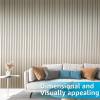 imageArt3d 8 Pack 96quot x 6quot WPC Slat Wall Panels 3D Fluted Panel for Interior Wall Decor TV Background Bedroom Living Room  OakElegant ChampagneWavy