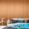 imageArt3d 8 Pack 96quot x 6quot WPC Slat Wall Panels 3D Fluted Panel for Interior Wall Decor TV Background Bedroom Living Room  OakSparkling GoldSquare