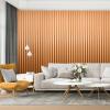 imageArt3d 8 Pack 96quot x 6quot WPC Slat Wall Panels 3D Fluted Panel for Interior Wall Decor TV Background Bedroom Living Room  OakSparkling GoldSquare