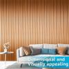 imageArt3d 8 Pack 96quot x 6quot WPC Slat Wall Panels 3D Fluted Panel for Interior Wall Decor TV Background Bedroom Living Room  OakSparkling GoldWavy