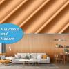 imageArt3d 8 Pack 96quot x 6quot WPC Slat Wall Panels 3D Fluted Panel for Interior Wall Decor TV Background Bedroom Living Room  OakSparkling GoldWavy
