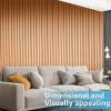 imageArt3d 8 Pack 96quot x 6quot WPC Slat Wall Panels 3D Fluted Panel for Interior Wall Decor TV Background Bedroom Living Room  OakSparkling GoldWavy