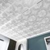 imageArt3d Drop Ceiling Tiles 24x24 in Bronze 12Pack 48 Sqft 3D Wainscoting Panels Glue Up 2x2White