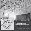 imageArt3d Drop Ceiling Tiles 24x24 in Bronze 12Pack 48 Sqft Wainscoting Panels Glue Up 2x2Argent Silver