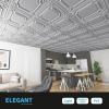 imageArt3d Drop Ceiling Tiles 24x24 in Bronze 12Pack 48 Sqft Wainscoting Panels Glue Up 2x2Argent Silver