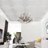 imageArt3d Drop Ceiling Tiles 24x2412Pack 48 SqftWainscoting Panels Glue Up 2x2 BlackMatt White