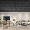 imageArt3d Drop Ceiling Tiles 24x2412Pack 48 SqftWainscoting Panels Glue Up 2x2 BlackSquare Black