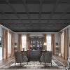 imageArt3d Drop Ceiling Tiles 24x2412Pack 48 SqftWainscoting Panels Glue Up 2x2 BlackSquare Black