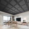 imageArt3d Drop Ceiling Tiles 24x2412Pack 48 SqftWainscoting Panels Glue Up 2x2 BlackSquare Black