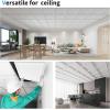 imageArt3d Drop Ceiling Tiles 24x2412Pack 48 SqftWainscoting Panels Glue Up 2x2 BlackSquare White