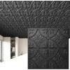 imageArt3d Drop Ceiling Tiles 24x2412Pack 48 SqftWainscoting Panels Glue Up 2x2 BlackStar Black