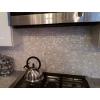 imageArt3d Mother of Pearl Shell Mini Square Seamless Mosaic Tile for Kitchen Backsplash White 12quot L X 12quot WShimmer Gray