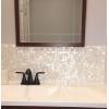 imageArt3d Mother of Pearl Shell Mini Square Seamless Mosaic Tile for Kitchen Backsplash White 12quot L X 12quot WShimmer Gray