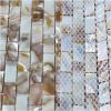 imageArt3d Mother of Pearl Shell Mini Square Seamless Mosaic Tile for Kitchen Backsplash White 12quot L X 12quot Wbrown gray  1pc