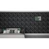 imageArt3d Navy Blue 3D Wall Panel PVC Flower Design Cover 3 Sq Meter for Interior Wall Decor in Living Room Bedroom Lobby Office Shopping MallBlack