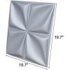 imageArt3d Navy Blue 3D Wall Panel PVC Flower Design Cover 3 Sq Meter for Interior Wall Decor in Living Room Bedroom Lobby Office Shopping MallGray