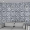 imageArt3d Navy Blue 3D Wall Panel PVC Flower Design Cover 3 Sq Meter for Interior Wall Decor in Living Room Bedroom Lobby Office Shopping MallGray