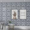 imageArt3d Navy Blue 3D Wall Panel PVC Flower Design Cover 3 Sq Meter for Interior Wall Decor in Living Room Bedroom Lobby Office Shopping MallGray