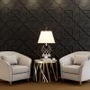 imageArt3d PVC 3D Wall Panel Decorative Wall Tile in Black 12Pack 197quotx197quotBlack