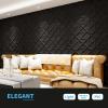 imageArt3d PVC 3D Wall Panel Decorative Wall Tile in Black 12Pack 197quotx197quotBlack