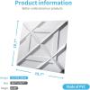 imageArt3d PVC 3D Wall Panel Decorative Wall Tile in Black 12Pack 197quotx197quotMatt White