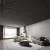 imageArt3d Slat Wall Panel 3D Fluted Textured Panel 12Tile 197 x 197in  BlackOblong  Black