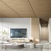 imageArt3d Slat Wall Panel 3D Fluted Textured Panel 12Tile 197 x 197in  BlackOblong  Walnut