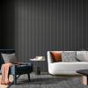imageArt3d Slat Wall Panel 3D Fluted Textured Panel 12Tile 197 x 197in  BlackSquare  Black