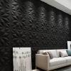 imageArt3d Textures 3D Wall Panels for Interior Wall Decor Black Diamond Decorative PVC Wall Panels Pack of 12 Tiles 32 Sq FtBlack