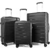 imageLuggage Set with Spinner Wheels and TSA Lock 3 Pieces Expandable Hardside Suitcase for Travel Hardshell Luggage Sets 20quot 24quot 28quot NavyBlack