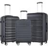 imageLuggage Set with Spinner Wheels and TSA Lock 3 Pieces Expandable Hardside Suitcase for Travel Hardshell Luggage Sets 20quot 24quot 28quot NavyBlack