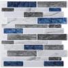 imageArt3d 10Sheet Peel and Stick Backsplash 12 in x 12in Blue Marble DesignBlue Marble