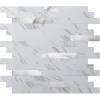 imageArt3d 10Sheet Peel and Stick Backsplash Tile for Kitchen Bathroom Fireplace Laundry Room in White Marble ToneWhite Slate with Silver Studded