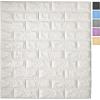 imageArt3d 11Pack Peel and Stick 3D Wall Panels for Interior Wall Decor White Brick Wallpaper Covers 64 SqFt