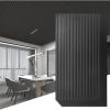imageArt3d 12Pack Slat Design 3D Wall Panels for Interior Wall Decor 2x4 FT PVC Decorative Drop Ceiling Tiles  WhiteOblong  Black
