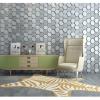 imageArt3d 20Piece Decorative 3D Wall Panels Faux Leather Tile Silk Silver Hexagon20Tile