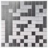 imageArt3d 5Piece Metal Backsplash Tile Peel and Stick Mosaics for Kitchen Backsplashes Silver