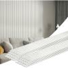 imageArt3d 8 Pack 96quot x 6quot WPC Slat Wall Panels 3D Fluted Panel for Interior Wall Decor TV Background Bedroom Living Room  OakOffWhiteSquare